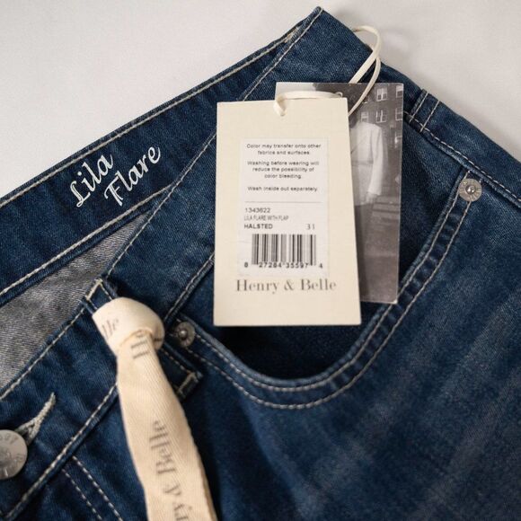 Henry & Belle Lila Flare with Flap Jeans Size 31 - New with Tags - Picture 6 of 13